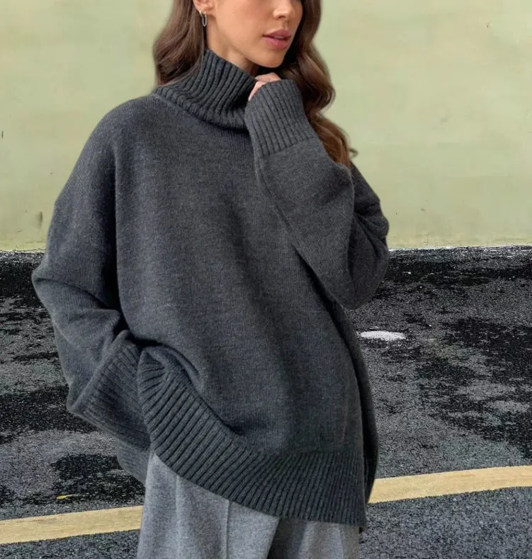 Loose Thermal Turtleneck Sweater