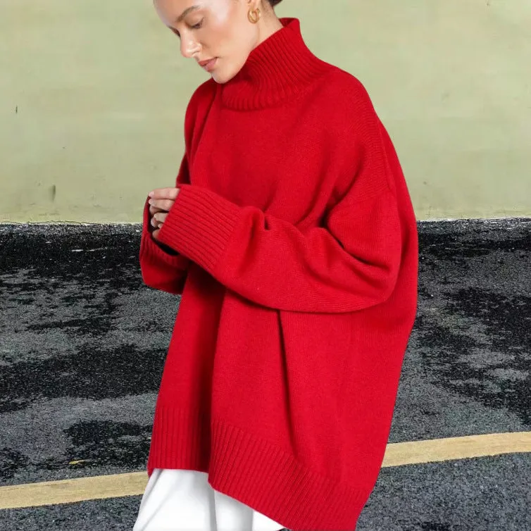 Loose Thermal Turtleneck Sweater