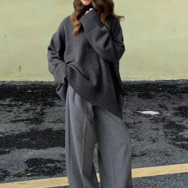 Loose Thermal Turtleneck Sweater