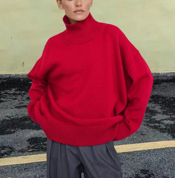 Loose Thermal Turtleneck Sweater