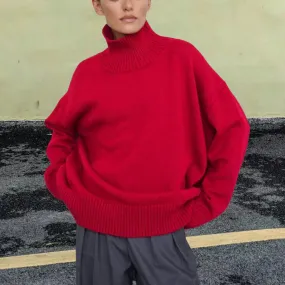 Loose Thermal Turtleneck Sweater