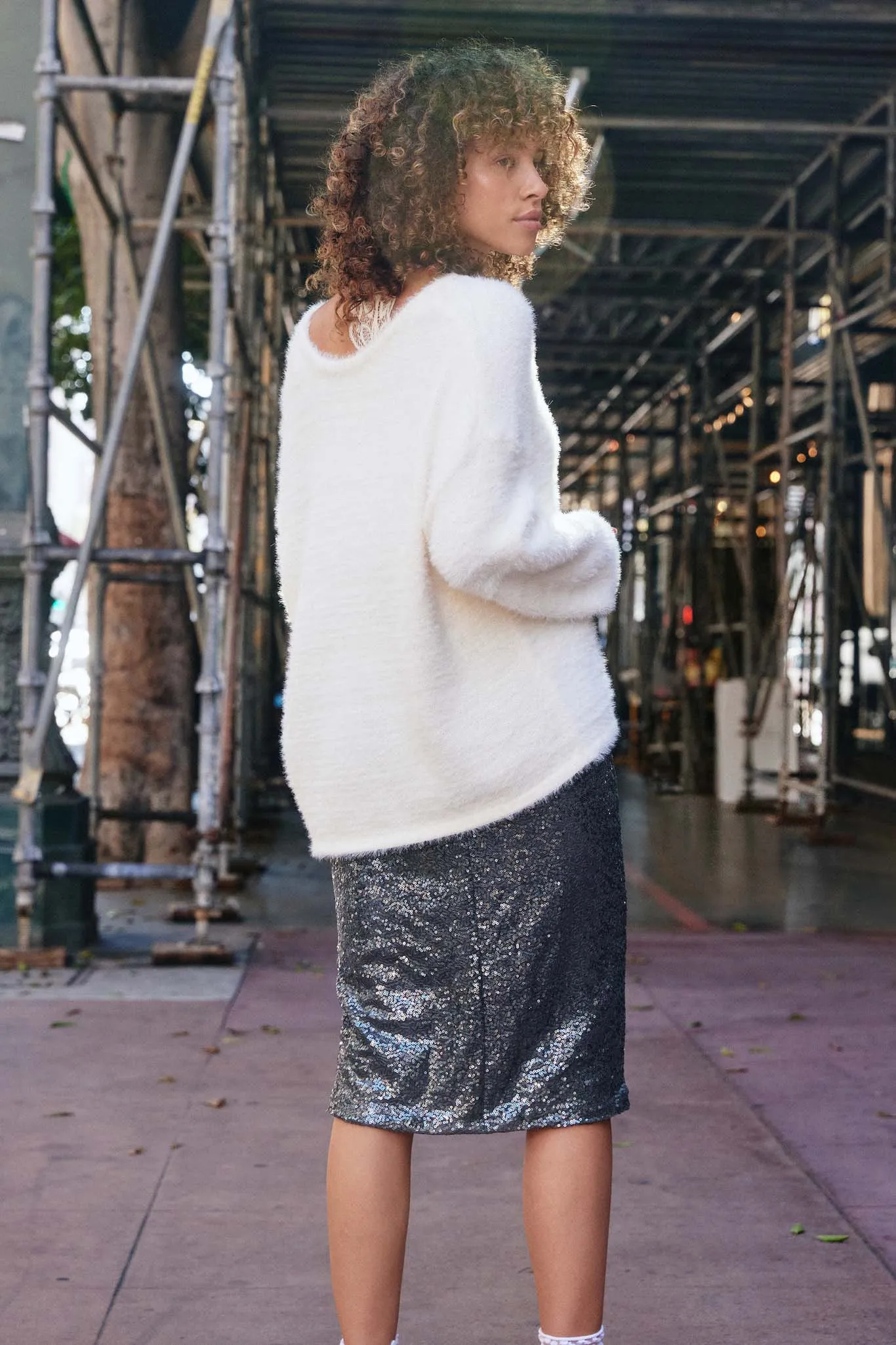 Mohair V Neck Sweater Top