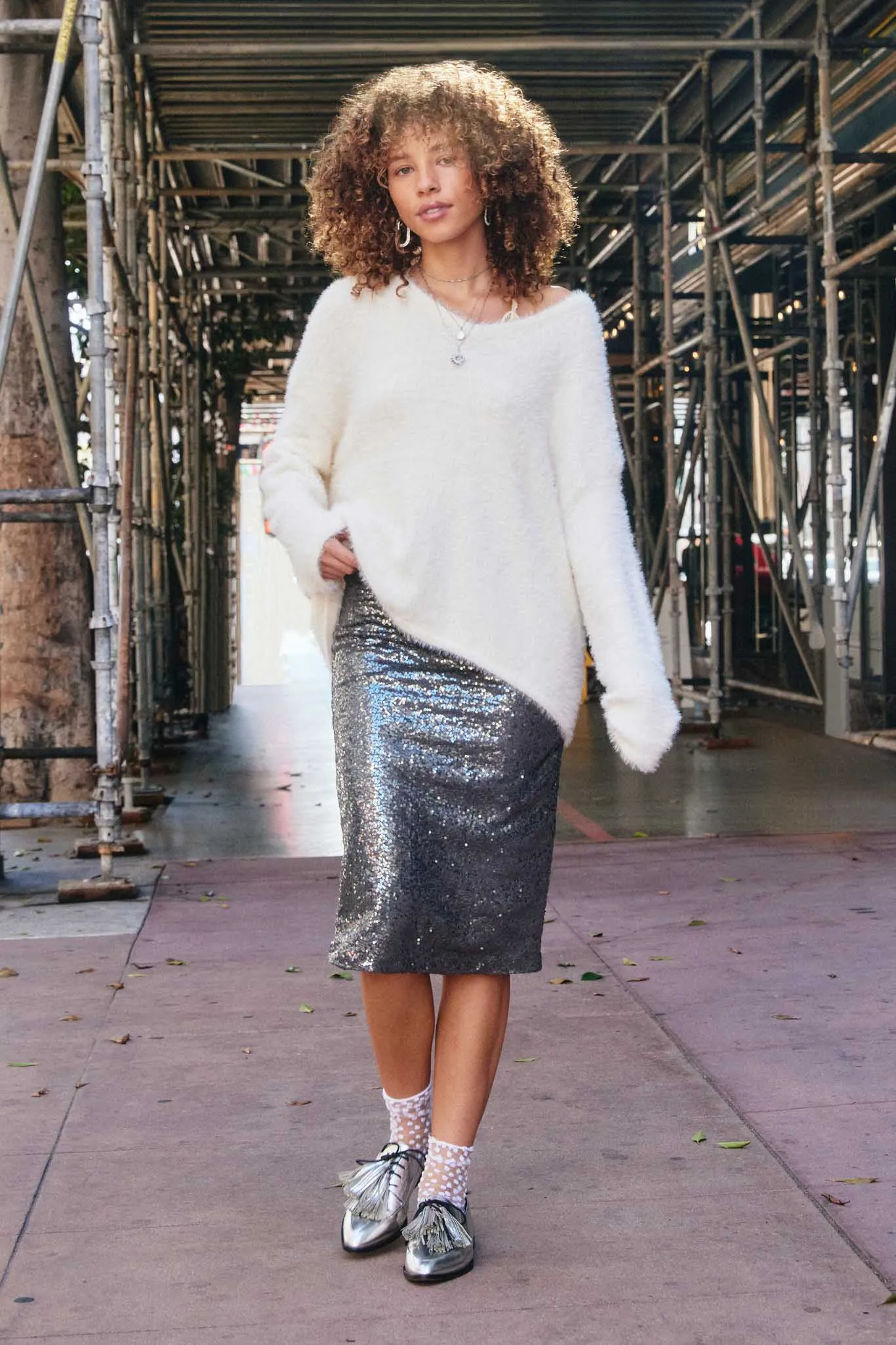 Mohair V Neck Sweater Top