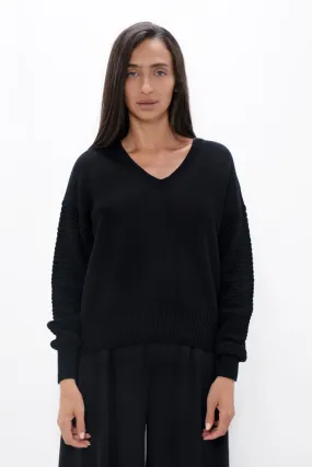 Nagano MMJ V-Neck Sweater in Licorice