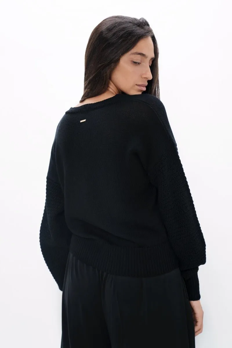 Nagano MMJ V-Neck Sweater in Licorice
