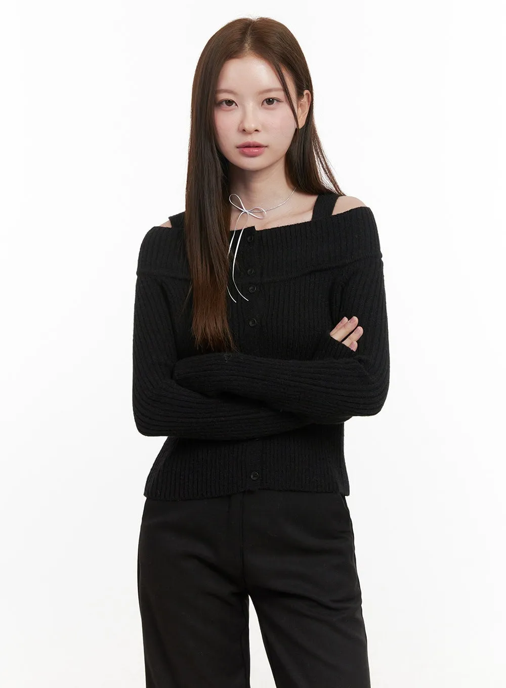 Off Shoulder Knit Sweater OD418