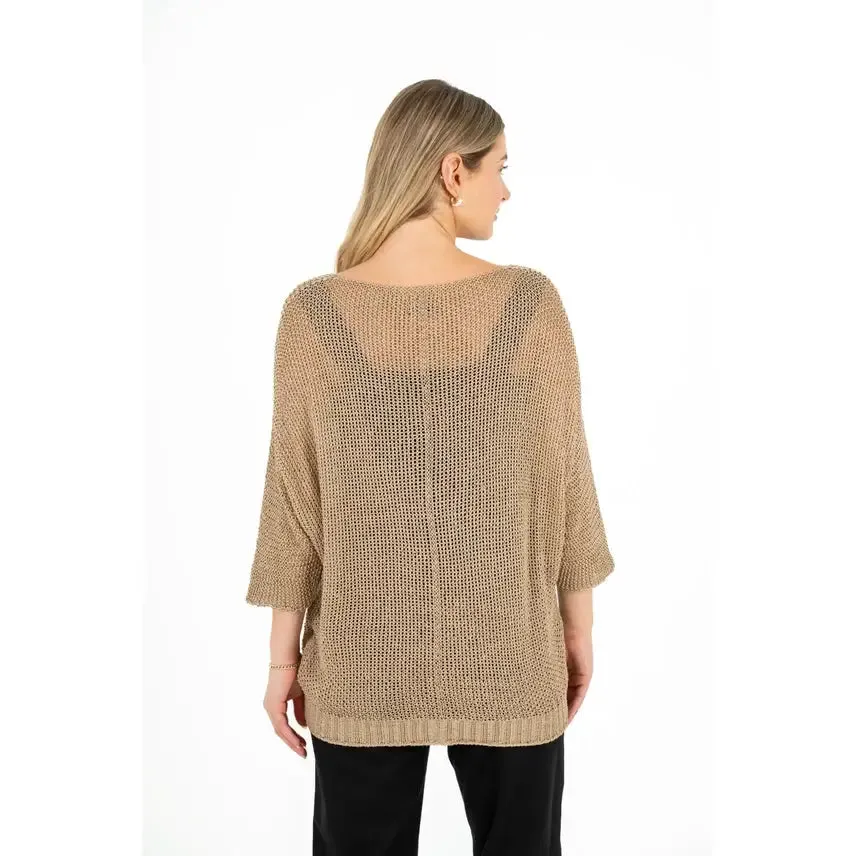 Open Knit Sweater in Doe