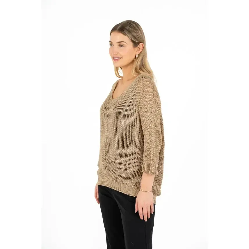 Open Knit Sweater in Doe