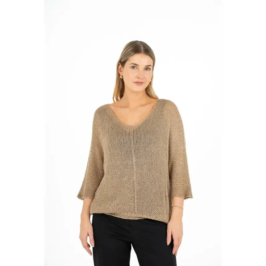 Open Knit Sweater in Doe