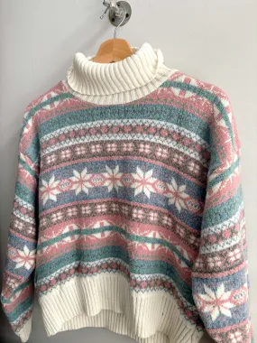 Pink Winter Turtleneck Sweater