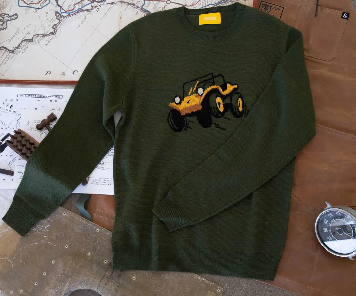 "Bruce's Jump" Wool Jacquard Woven Sweater