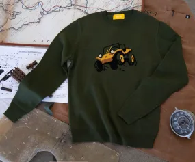 "Bruce's Jump" Wool Jacquard Woven Sweater
