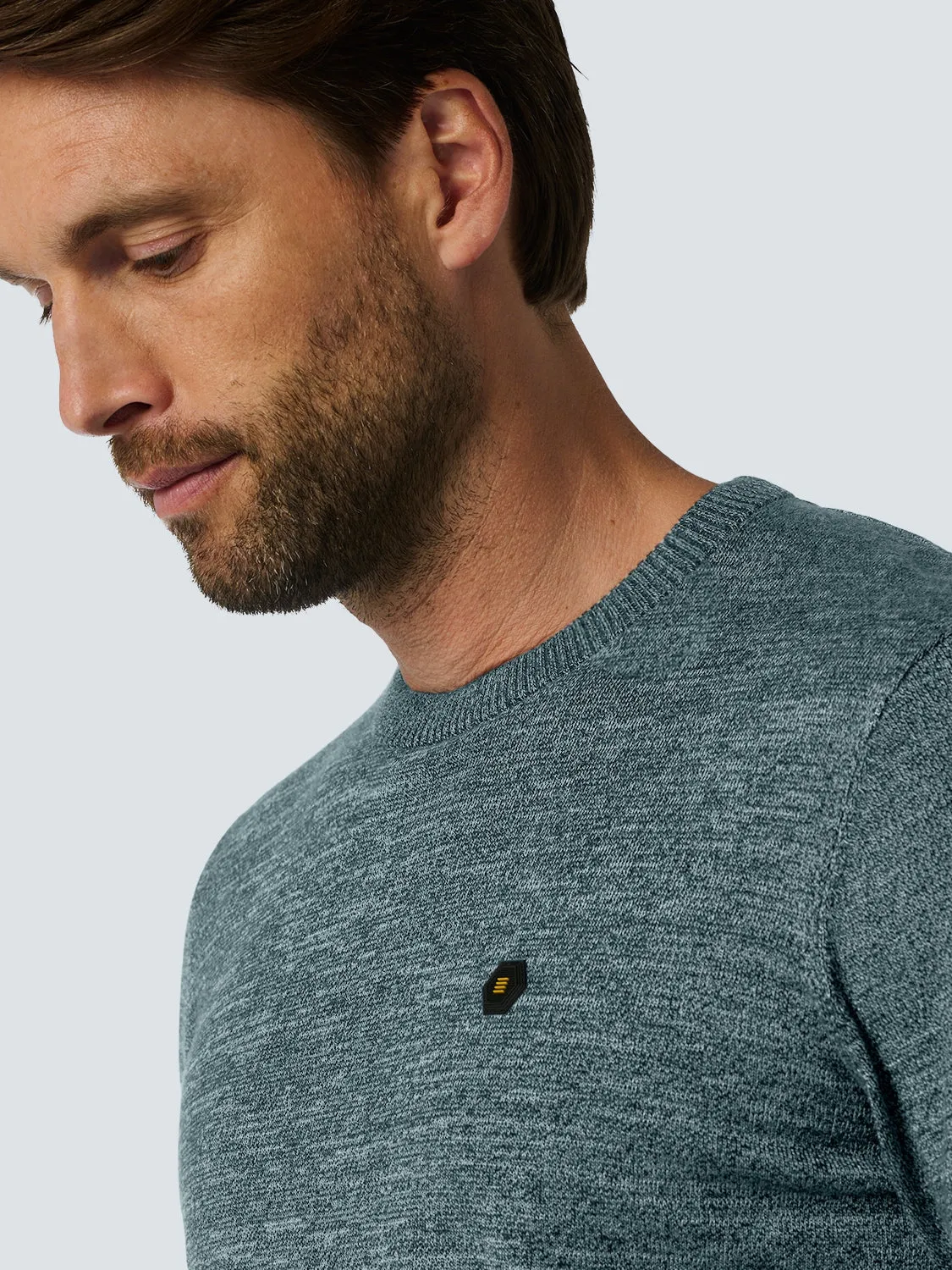 Round Neck Pullover: Two-Tone Melange and Comfortable Fit | Cloud