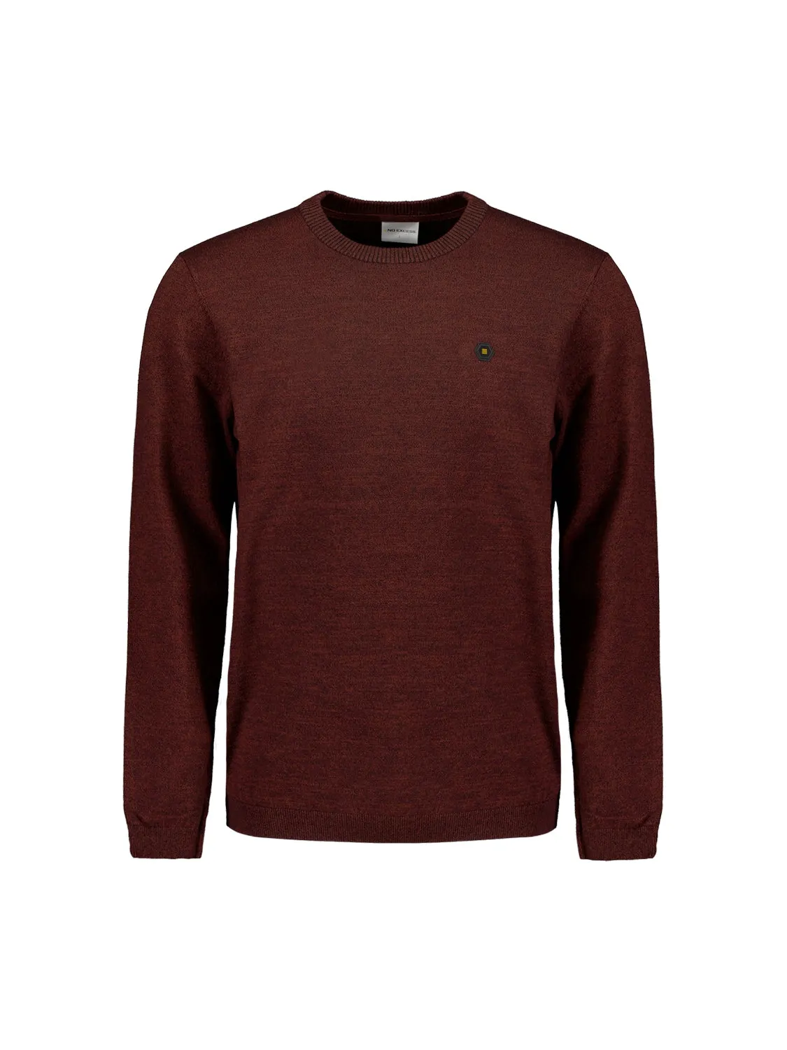 Round Neck Pullover: Two-Tone Melange and Comfortable Fit | Rusty