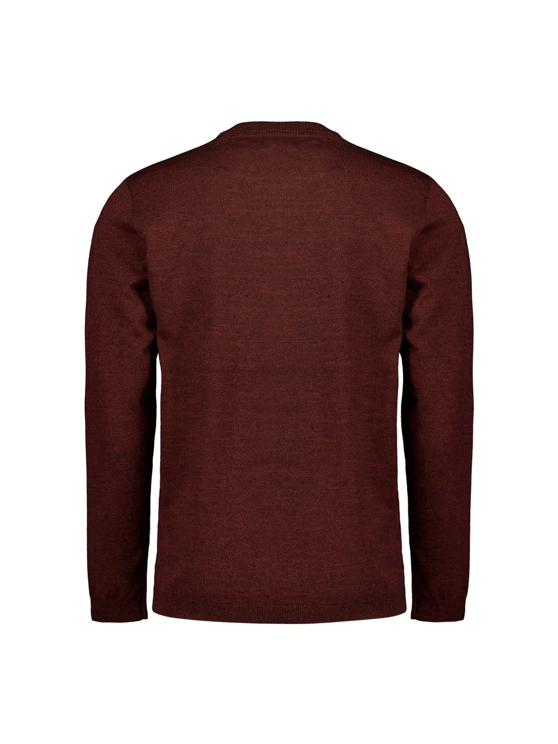 Round Neck Pullover: Two-Tone Melange and Comfortable Fit | Rusty