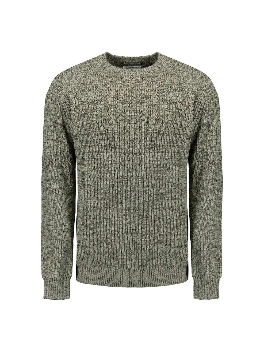 Round Neck Sweater with Tri-Color Rib Pattern: Stylish Comfort with a Colorful Twist | Smoke