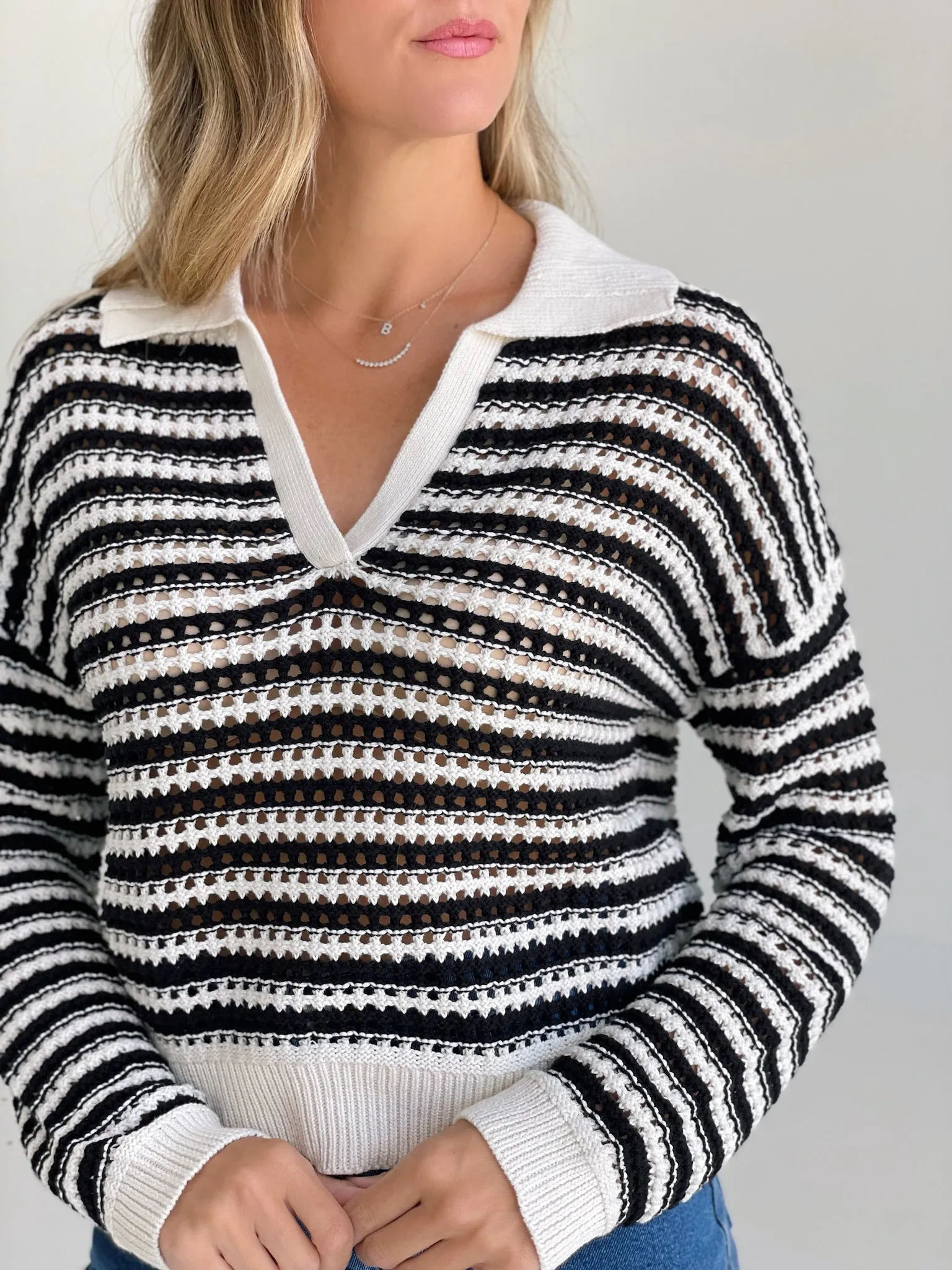 Shallot Striped Sweater