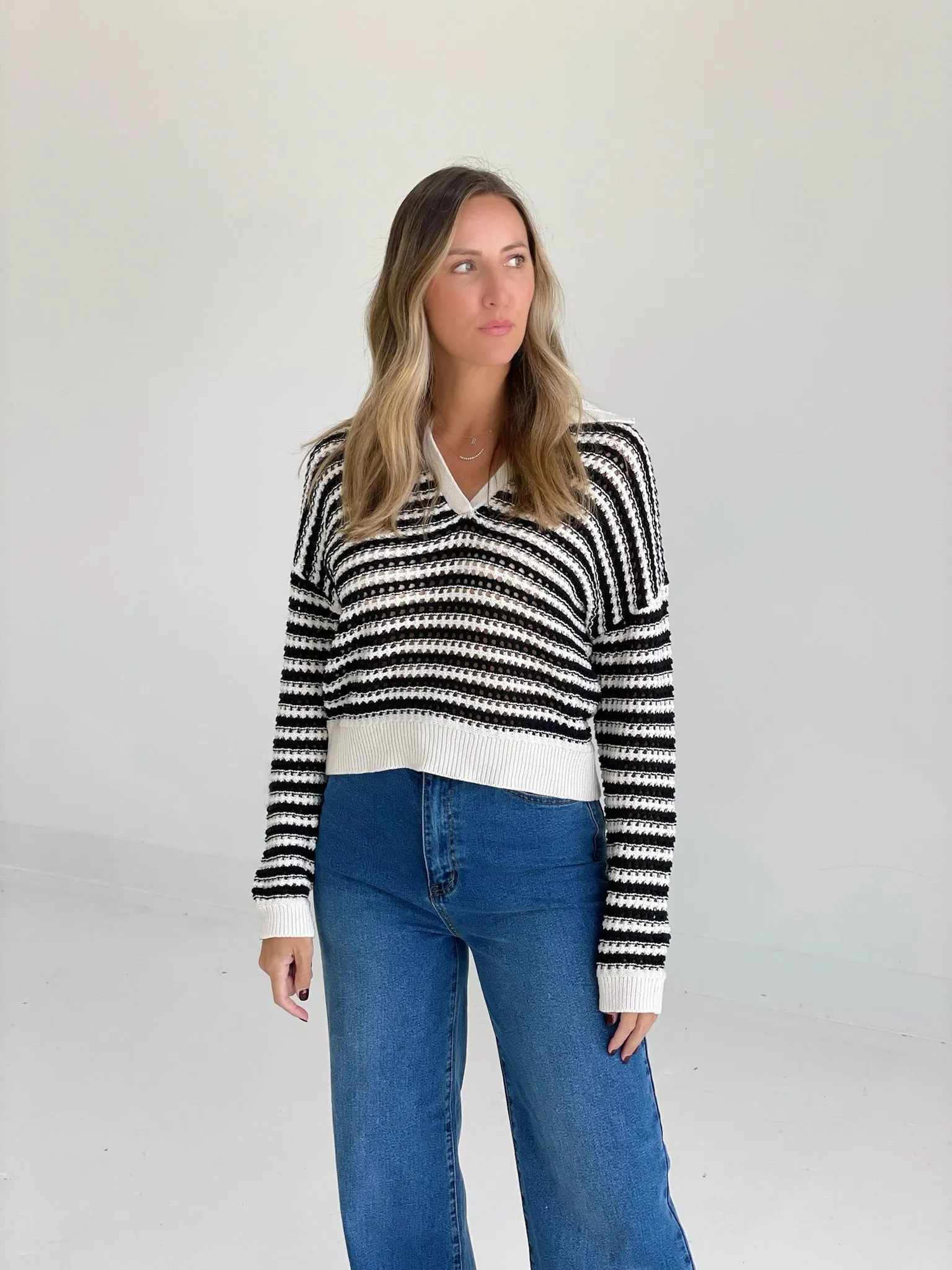 Shallot Striped Sweater