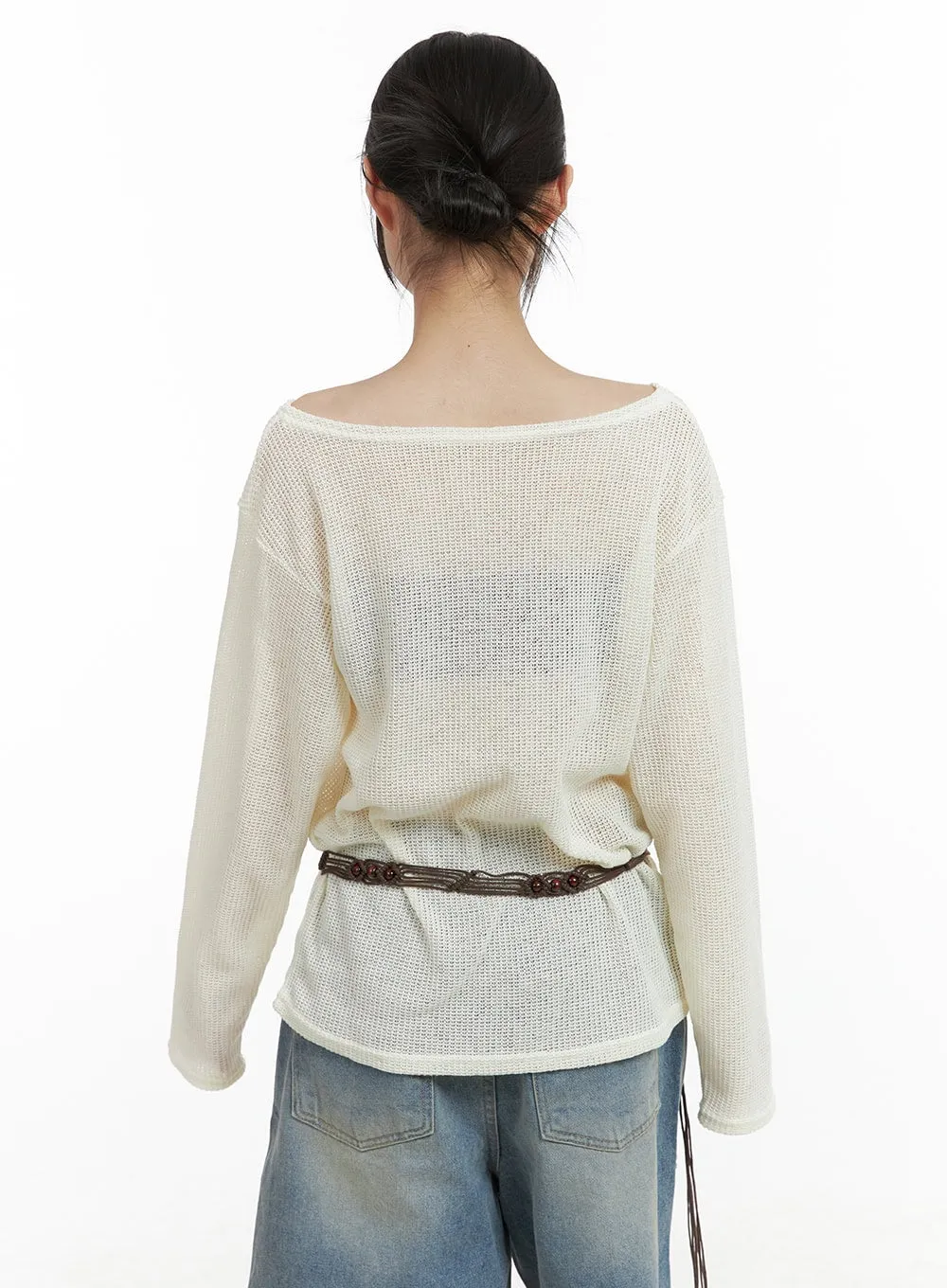 Sheer Bliss Off Shoulder Sweater CL412