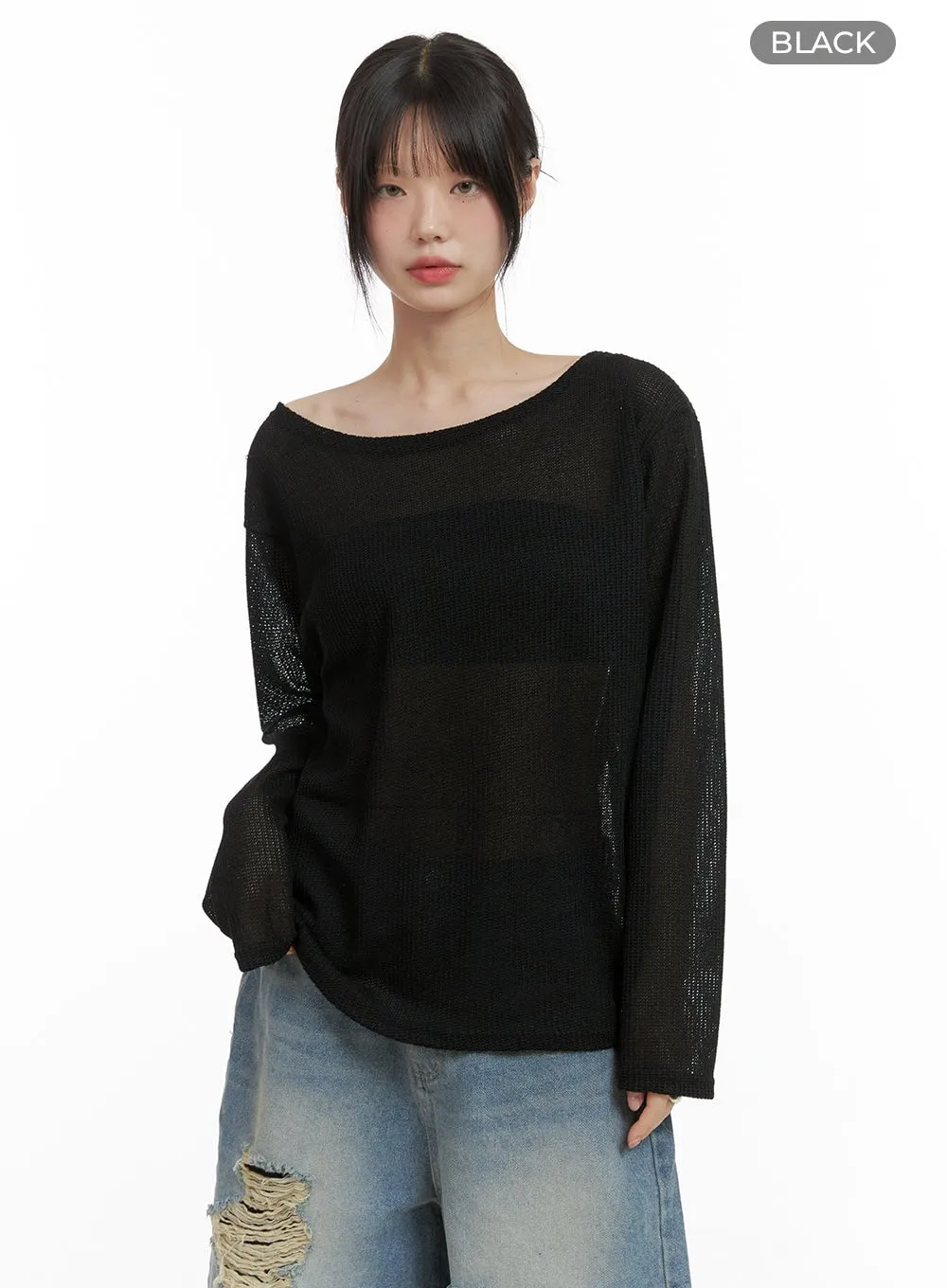 Sheer Bliss Off Shoulder Sweater CL412
