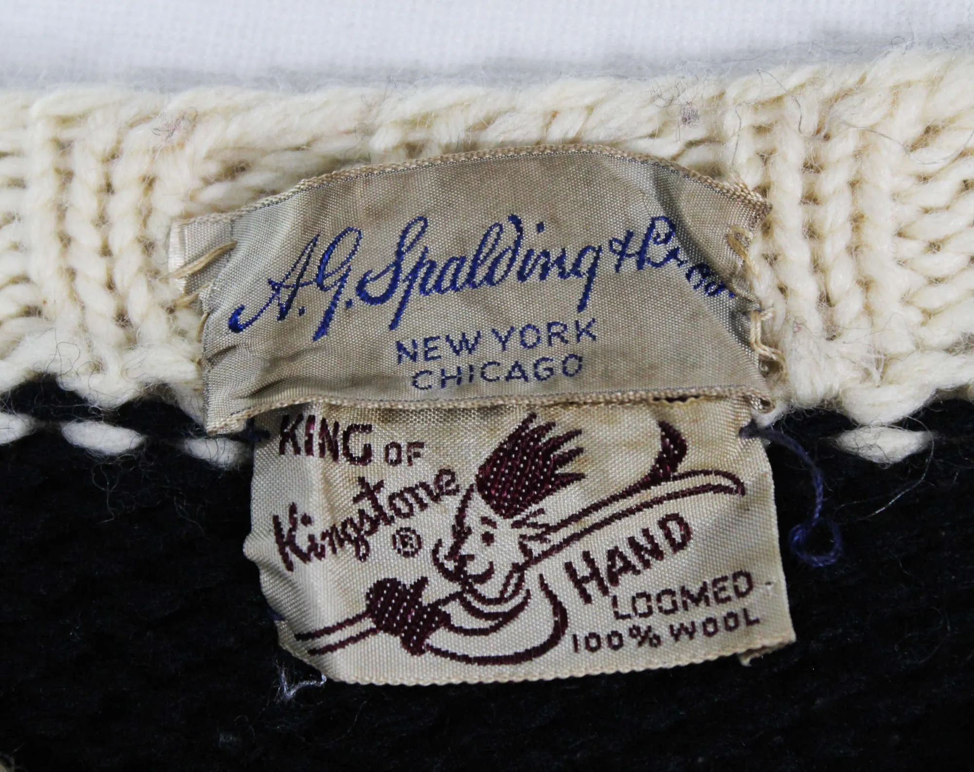 Size Small 1940s Nautical Sweater - WWII Era Black Knit 40s Pullover with Red Anchor Motif - Sailor Style V Cabling - Long Sleeve Winter
