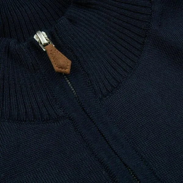Stenstroms - Merino Wool Zip Cardigan Navy