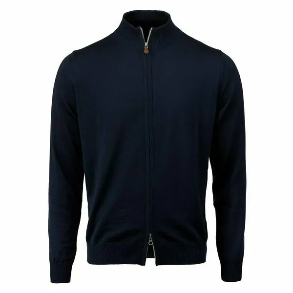 Stenstroms - Merino Wool Zip Cardigan Navy
