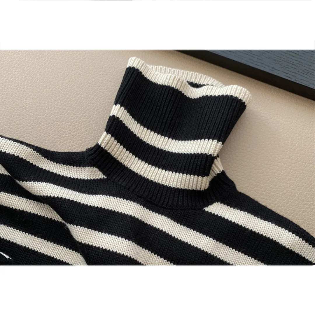Striped Turtleneck Sweater