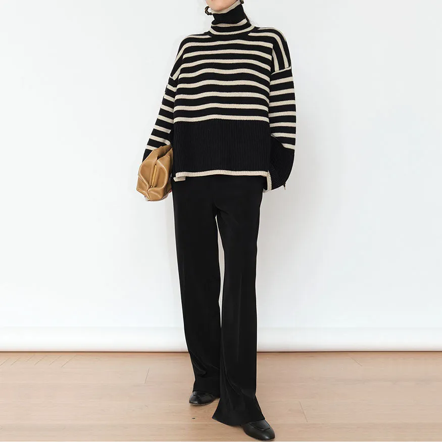 Striped Turtleneck Sweater
