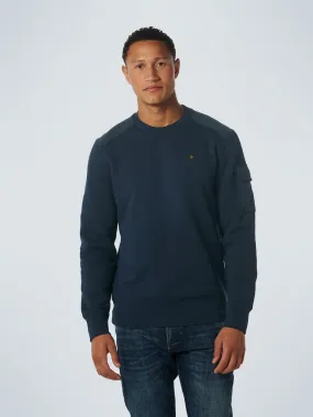 Sweater Crewneck With Woven Contrast | Night