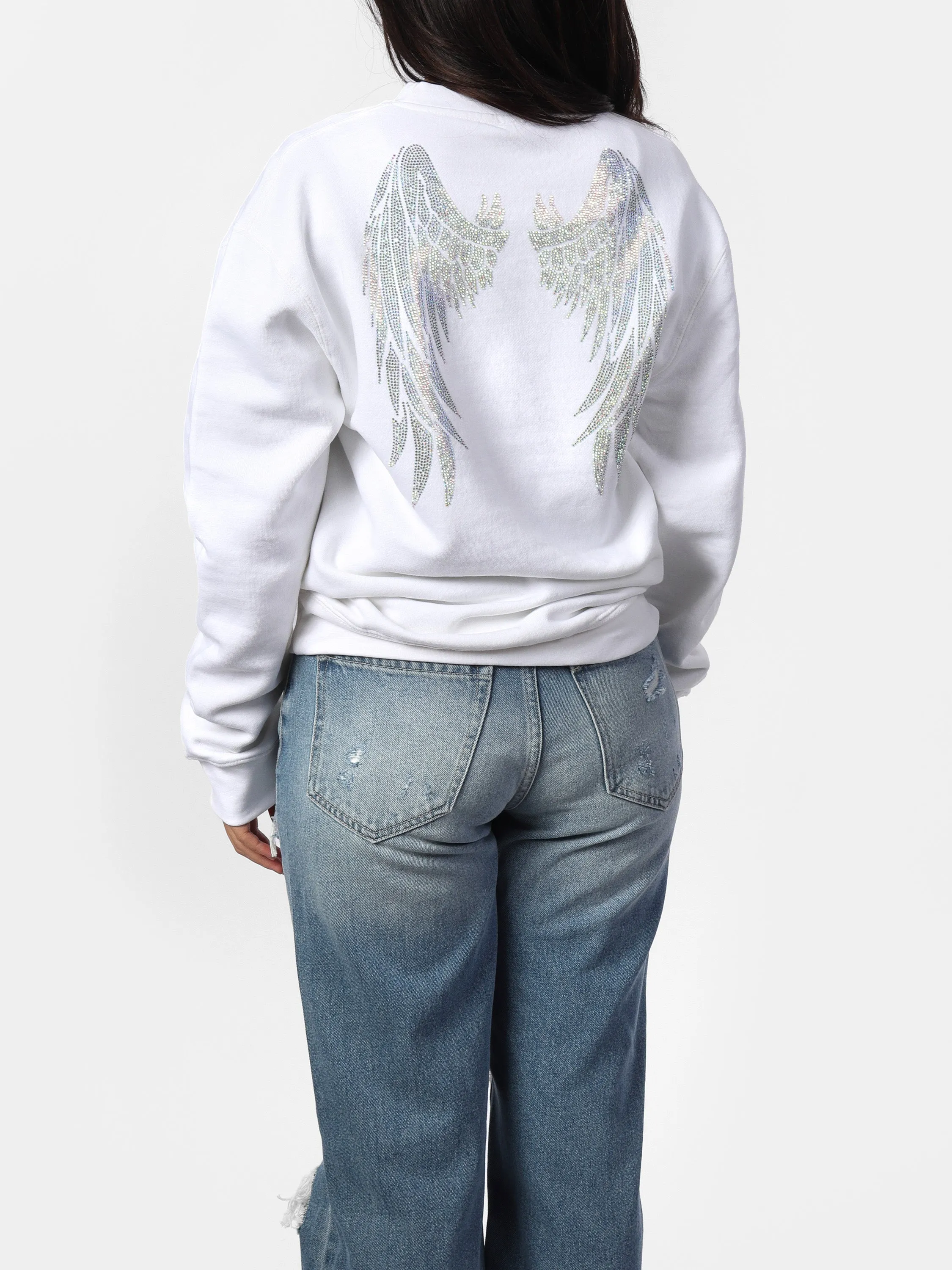 White Sparkle Wings Sweater