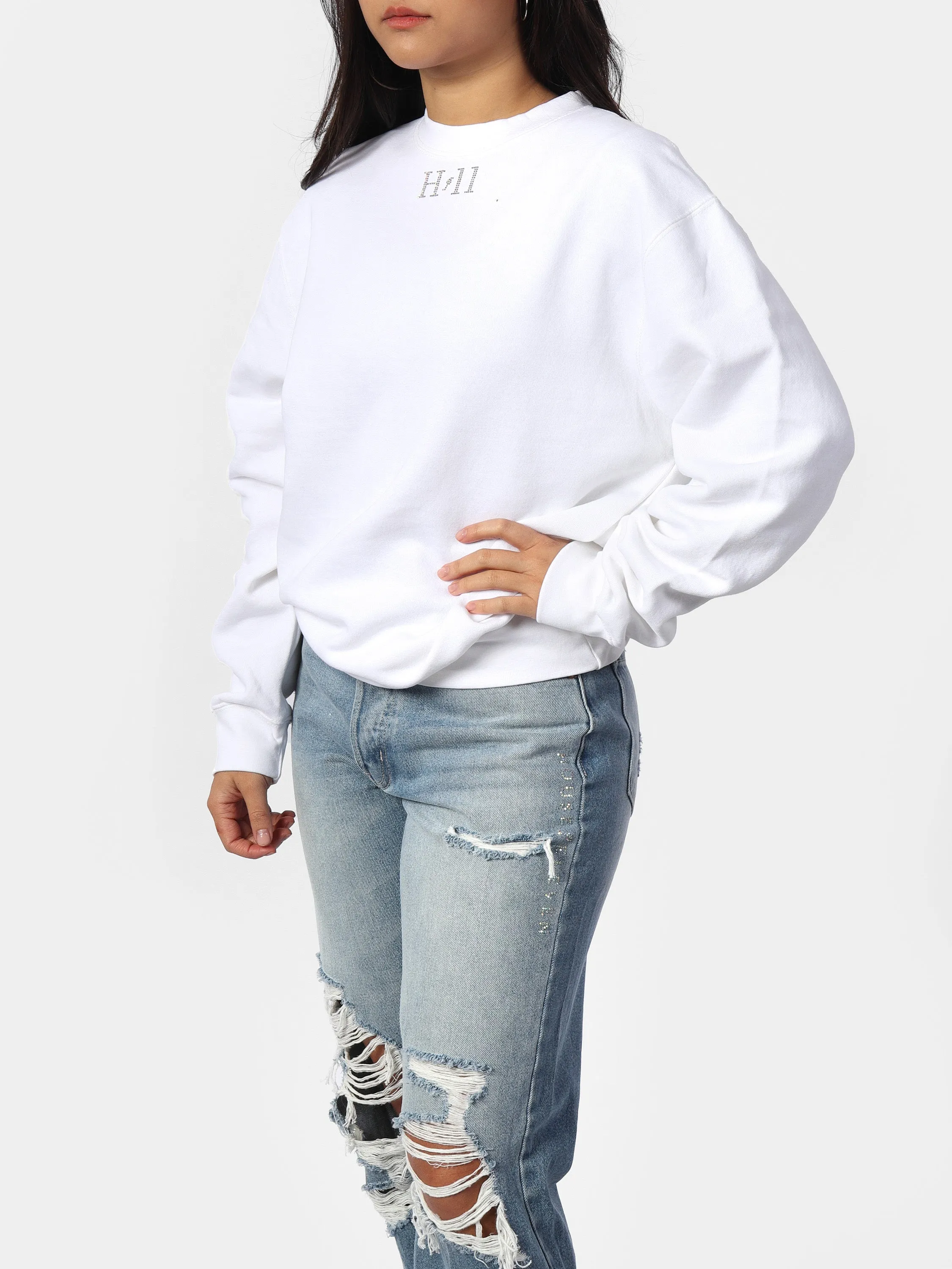 White Sparkle Wings Sweater