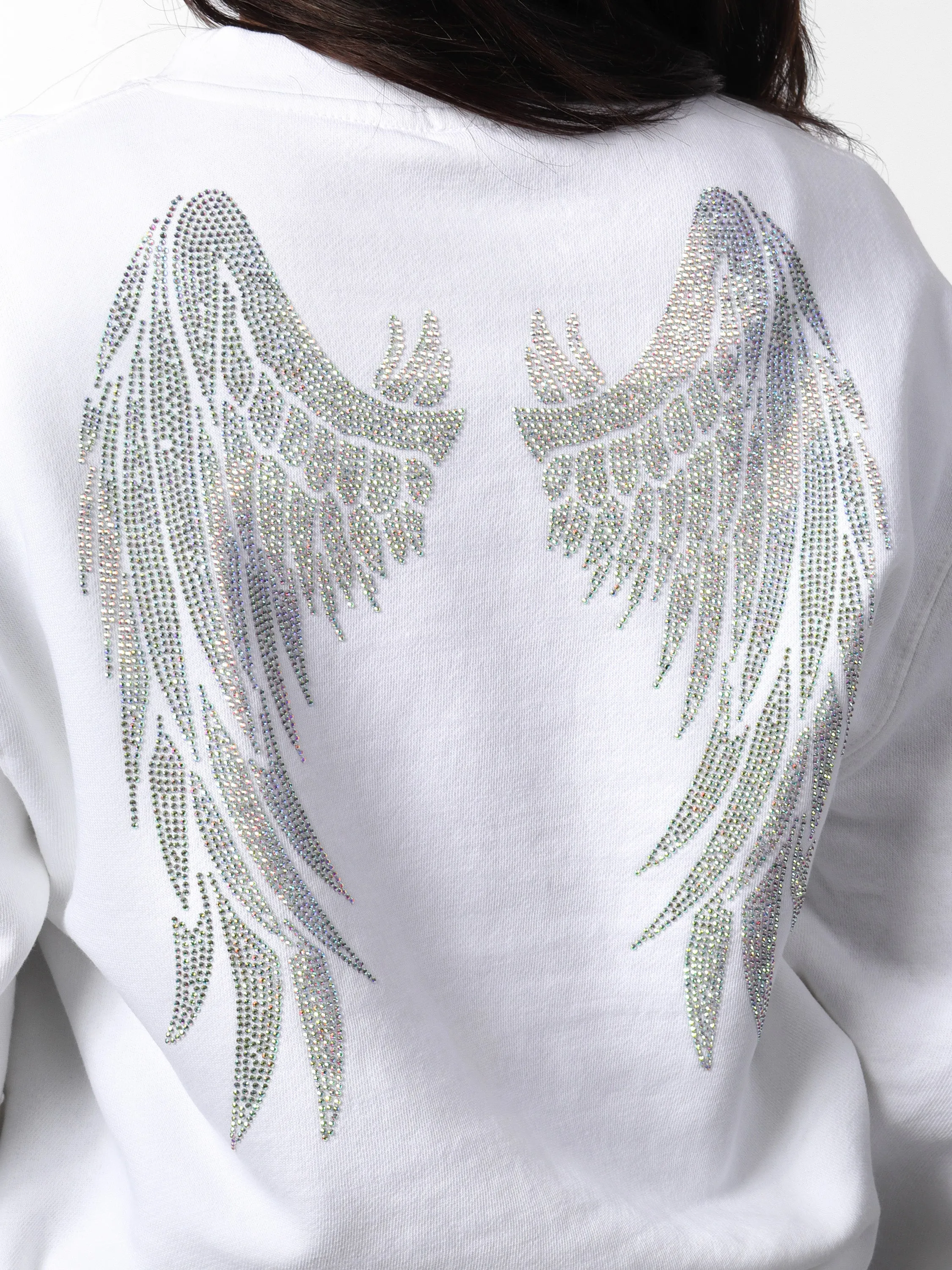 White Sparkle Wings Sweater